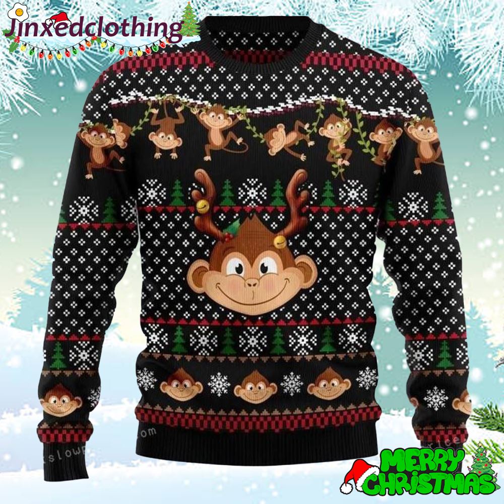 Monkey Dancing Ugly Sweater For Unisex 